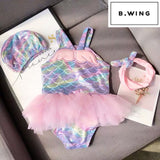Little girl’s mermaid pattern swimwear