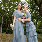 Dusty blue bridesmaid dresses