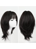 Brown black 32cm 12 inches straight wigs