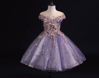 Sparkly purple prom dress for girl