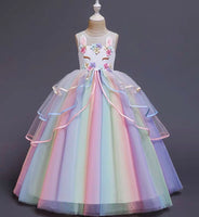 Unicorn rainbow dress for little girl