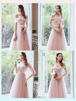 Light pink tulle bridesmaid dresses