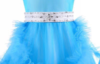 Kid's ball gown blue purple light pink long party dress