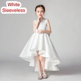 High low white flower girl dress