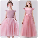 Pink pearls dress for little girl