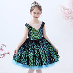 Green sequin dress for little girl sparkly green ball gown