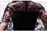 Black lace evening dress