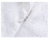 Short sleeve lace dress short white