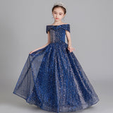 Sparkly blue ball gown for little girl