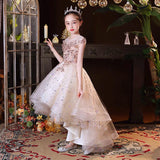 Sparkly champagne party wear dress for girl