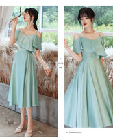 Green bridesmaid dresses short prom dress