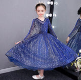 Sparkly blue ball gown for little girl