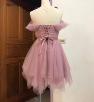 Short tulle bridesmaid dress champagne lavender gray pink