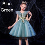 Short green prom dress for girl