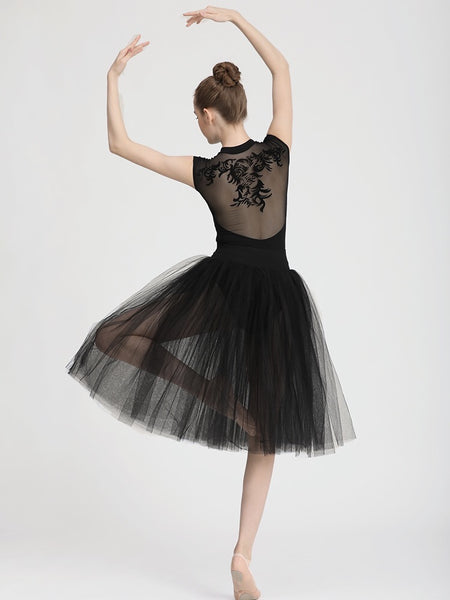 Black ballet dance costume and tutu skirt