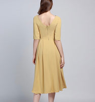 Short yellow bridesmaid dresses