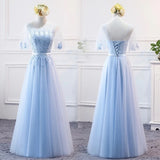 Sky blue bridesmaid dress long платье невесты
