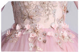 Long sleeve pink lavender flower girl dress