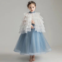 Lace and tulle child dress with cloak