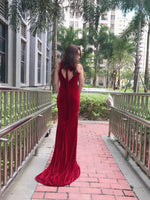 Dark Red tailing mermaid prom dress