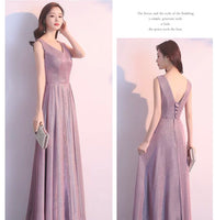 Sparkly pink floor length long evening dress
