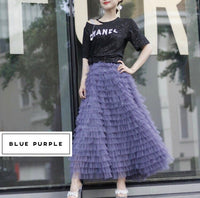Big hemlines 88cm blue purple tulle tutu skirt