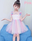 Little girl’s sequin rainbow dress Elsa dress