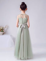 Mint green flower girl dress prom dress