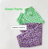 Little girl’s cute purple green outfits