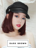 Short straight synthetic wigs with cap