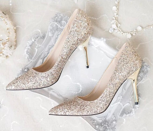 Champagne party shoes 5cm 7cm 9cm heels