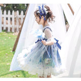 Little girl’s blue Lolita dress with headwear