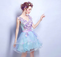 Short gown homecoming dress flower fairy dress