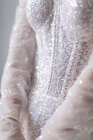 Long sleeve sequin prom dress silver