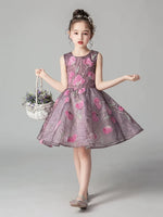 Little girl's Purple short dress
