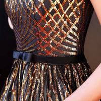 Sparkly golden silver sequin prom dress