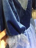 Half sleeve fleece tulle quinceanera dress