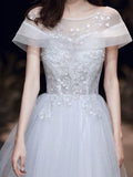 Modest wedding dress aline white prom dress