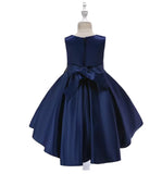 Little girl's high low satin prom dress