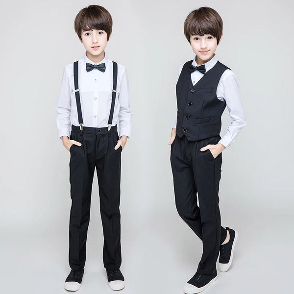 Black and white ring boy's attire