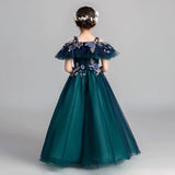 Long child green occasion and events dress