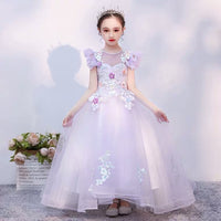 light purple tailed ball gown for little girl