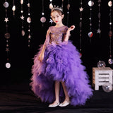 High low purple prom dress for girl