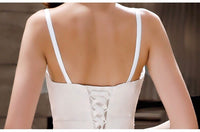 White spaghetti straps tulle dress spaghetti straps white wedding gown