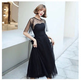 Short black prom dress with pearls