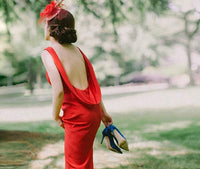 Sleeveless backless modest wedding gown