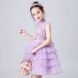 Little girl’s lavender prom dress