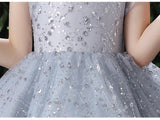 Little girl’s sparkly pink prom dress