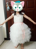Little girl's white bubble dress
