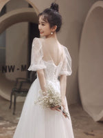 Modest wedding dress short sleeve
